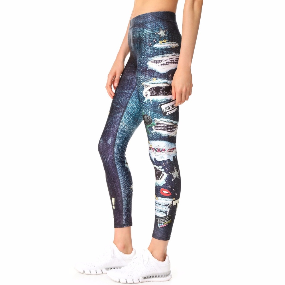 TEREZ Women's Performance Leggings - Ripped Jeans, Large